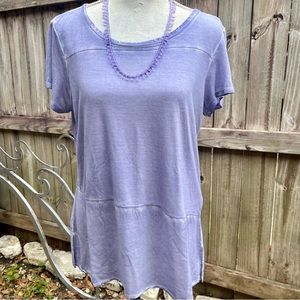 Jassa Blue Lady’s Rayon T-shirt in Lavender;Size Medium